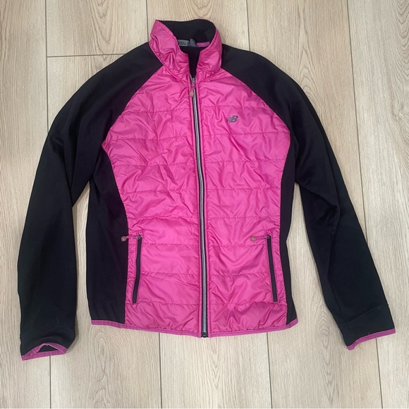 New Balance Jackets & Blazers - New Balance Jacket Fleece Lined Pink and Black Full Zip Large Running Walking
